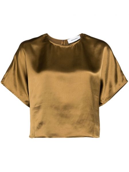 Saténové tričko Yves Salomon zlatá