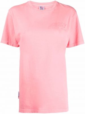 Bavlněné tričko Autry růžové
