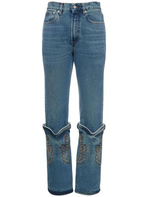 Straight fit džíny s vysokým pasem Y/project modré
