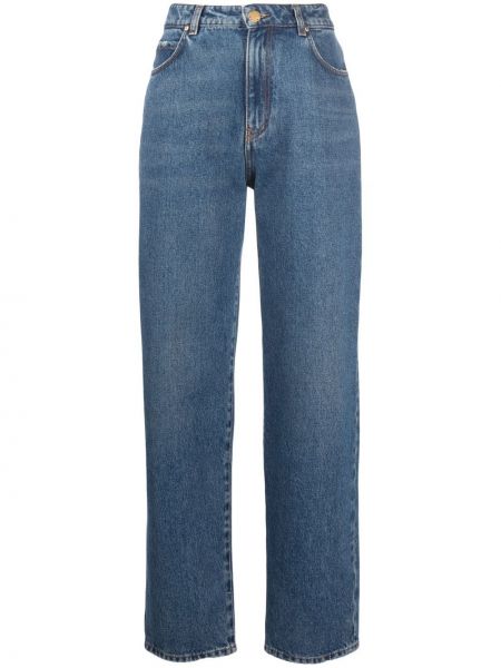 Høy midje straight jeans Pinko blå