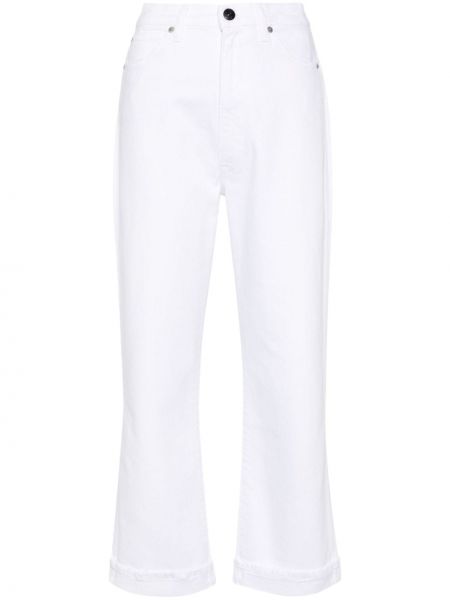 Straight fit džíny s vysokým pasem 3x1 bílé