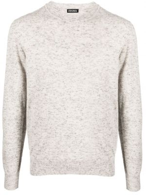 Pull en tricot col rond Zegna blanc