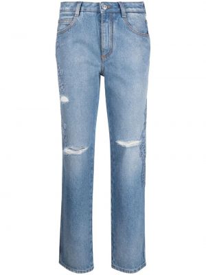 Blonder floral straight jeans Ermanno Scervino blå