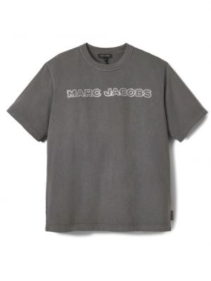 Kokvilnas t-krekls Marc Jacobs pelēks