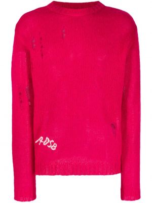 Moherowy sweter z dziurami Andersson Bell różowy
