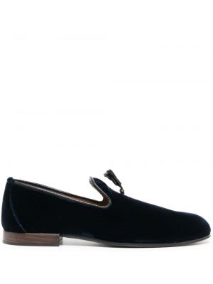 Pantofi loafer din piele de catifea Tom Ford albastru
