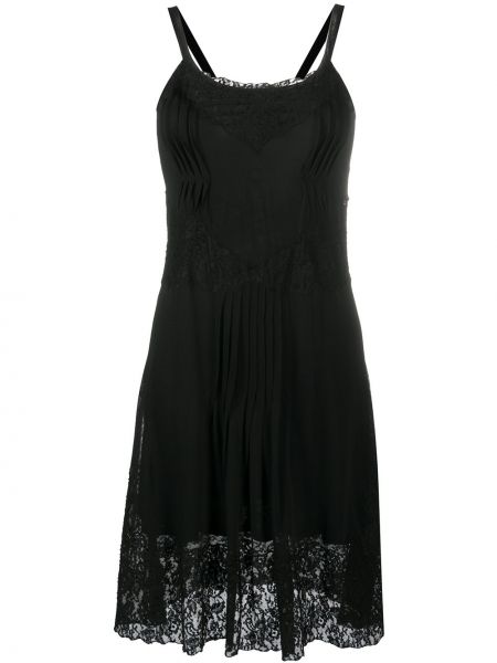Čipkované šaty Christian Dior čierna