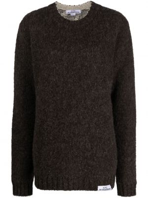 Vlnený sveter s okrúhlym výstrihom Jw Anderson hnedá