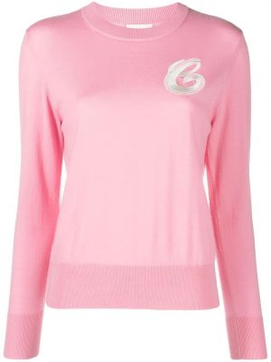 Плетен пуловер с принт Claudie Pierlot розово
