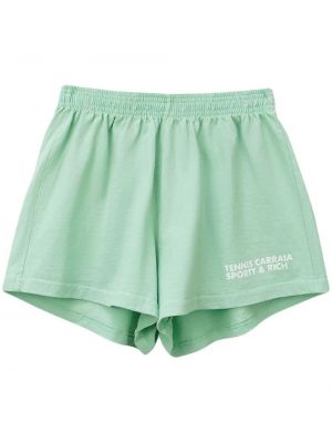 Pantaloni scurți cu imagine Sporty & Rich verde