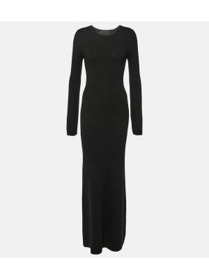 Μάλλινη μάξι φόρεμα Nili Lotan μαύρο