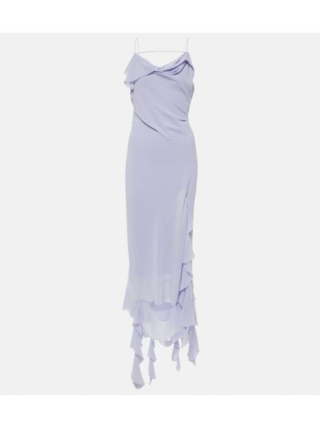 Асимметричный платье миди с рюшами Acne Studios фиолетовый