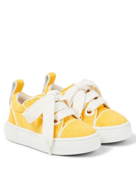 Lær sneakers for jenter Christian Louboutin Kids gul