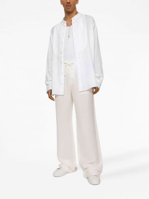 Lněná košile Dolce & Gabbana bílá