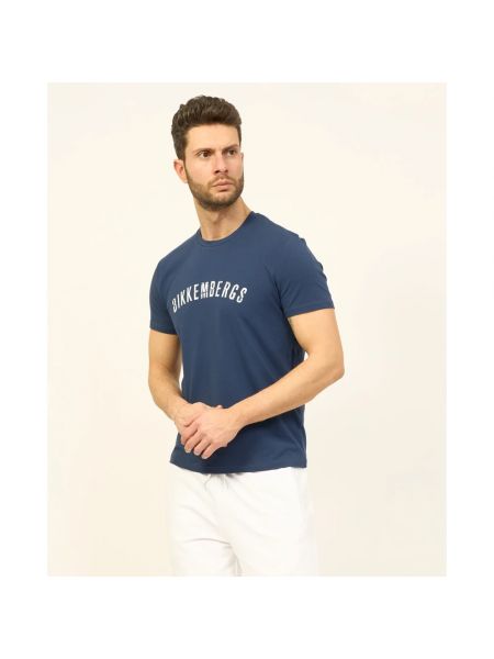 Camiseta de algodón Bikkembergs azul