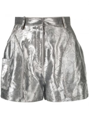 Pelle shorts Roberto Cavalli, argento