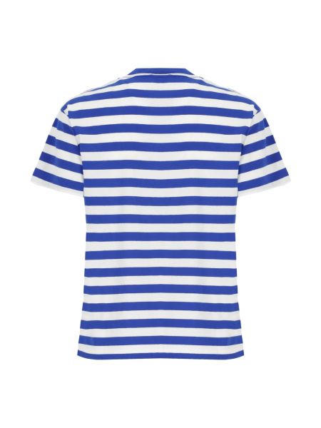 Camiseta de algodón a rayas elegante Ralph Lauren azul