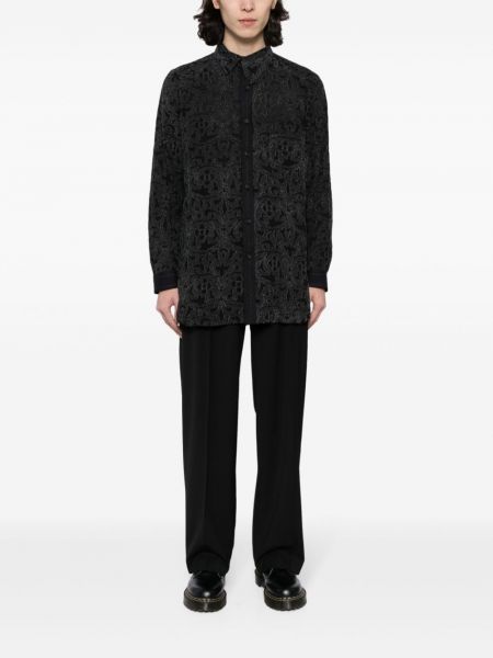 Asymmetrische jacquard hemd Yohji Yamamoto schwarz