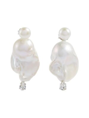 Naušnice sa perlicama Simone Rocha bijela