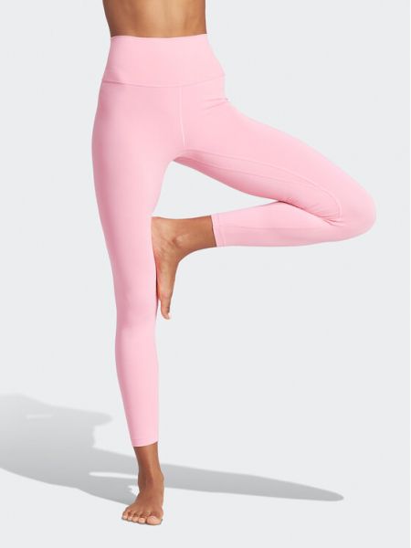 Slim fit priliehavé teplákové nohavice Adidas Performance ružová