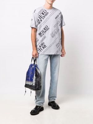Camiseta con estampado Versace Jeans Couture gris