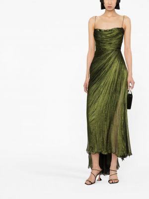 Jedwabna sukienka koktajlowa drapowana Maria Lucia Hohan zielona