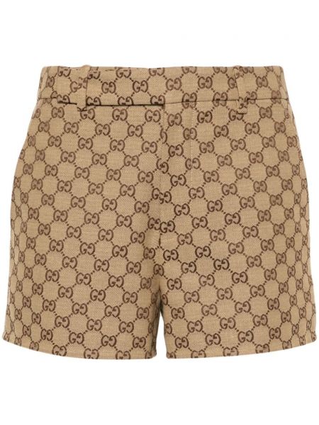 Shorts en coton à imprimé Gucci