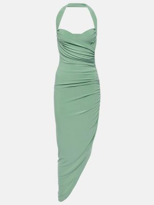 Asimetrična midi haljina Norma Kamali zelena