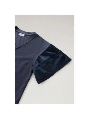 Camiseta de algodón Woolrich azul