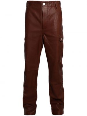 Pantalon cargo en cuir large Amiri marron