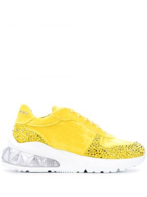 Chunky szegecses bársony sneakers Philipp Plein sárga