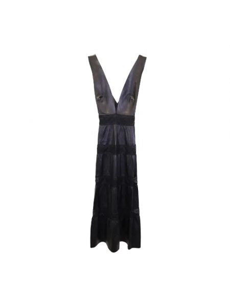 Sukienka skórzana retro Valentino Vintage czarna