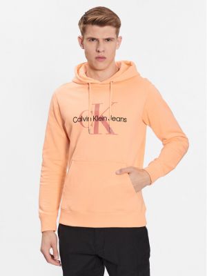 Majica dugih rukava sa dugačkim rukavima Calvin Klein Jeans narančasta