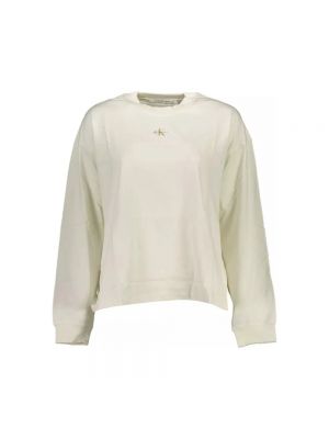 Koszulka bawełniana z długim rękawem Calvin Klein biała