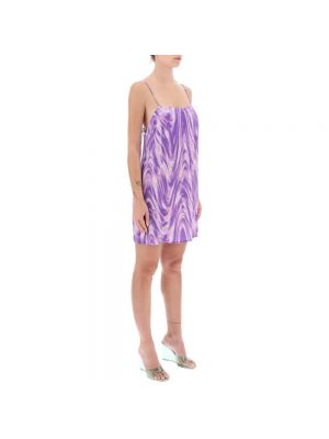 Mini vestido con estampado abstracto de tejido jacquard Rotate Birger Christensen violeta