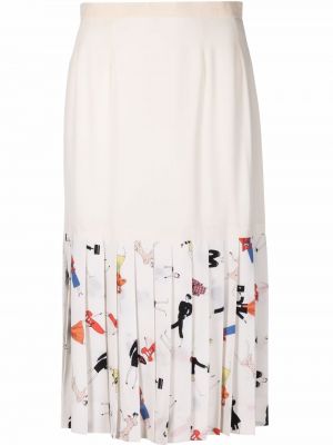 Πλισέ φούστα με σχέδιο Chanel Pre-owned λευκό