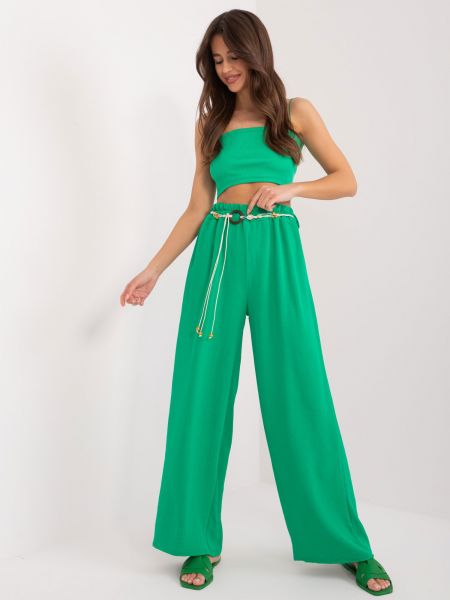 Панталон Fashionhunters зелено