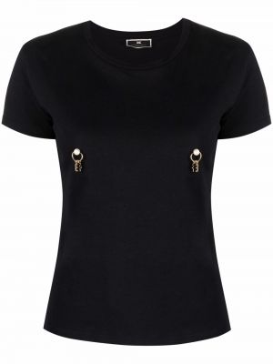 Camiseta con apliques Elisabetta Franchi negro