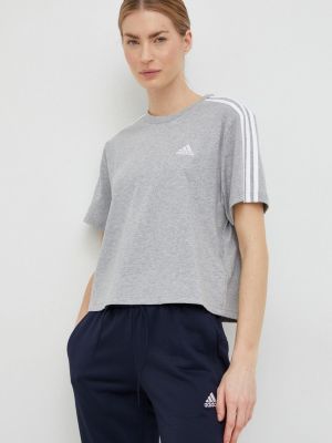 Памучна тениска Adidas сиво