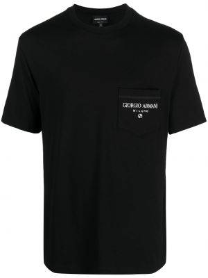 Тениска с принт Giorgio Armani черно