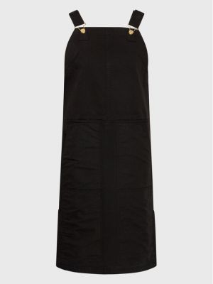 Bavlnené priliehavé džínsové šaty Carhartt Wip - čierna