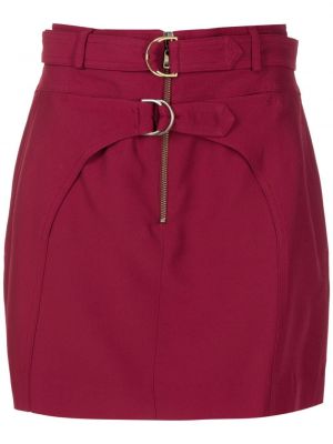 Přiléhavé mini sukně s vysokým pasem na zip Nk - červená