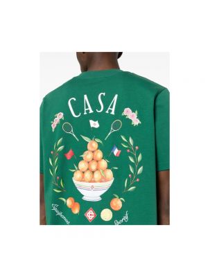 Camiseta de algodón con estampado Casablanca verde
