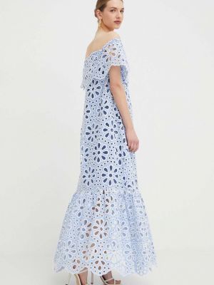 Sukienka długa bawełniana Silvian Heach niebieska
