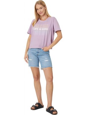 Фиолетовая футболка с коротким рукавом Life Is Good