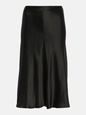 Saténové midi sukně Stella Mccartney černé