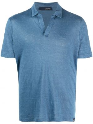 Polo krekls ar v veida izgriezumu Lardini zils