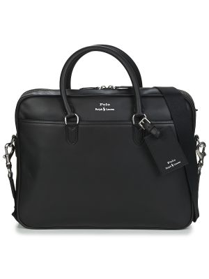 Kožená taška Polo Ralph Lauren černá