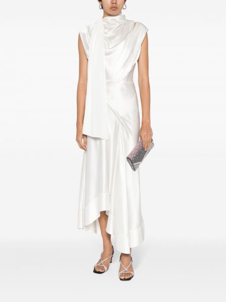 Drapované midi šaty Acler bílé