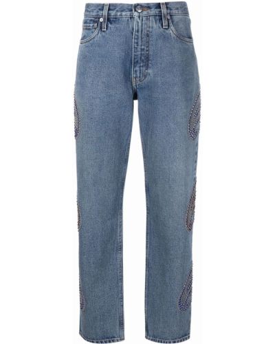 Straight leg jeans con cristalli Etro blu